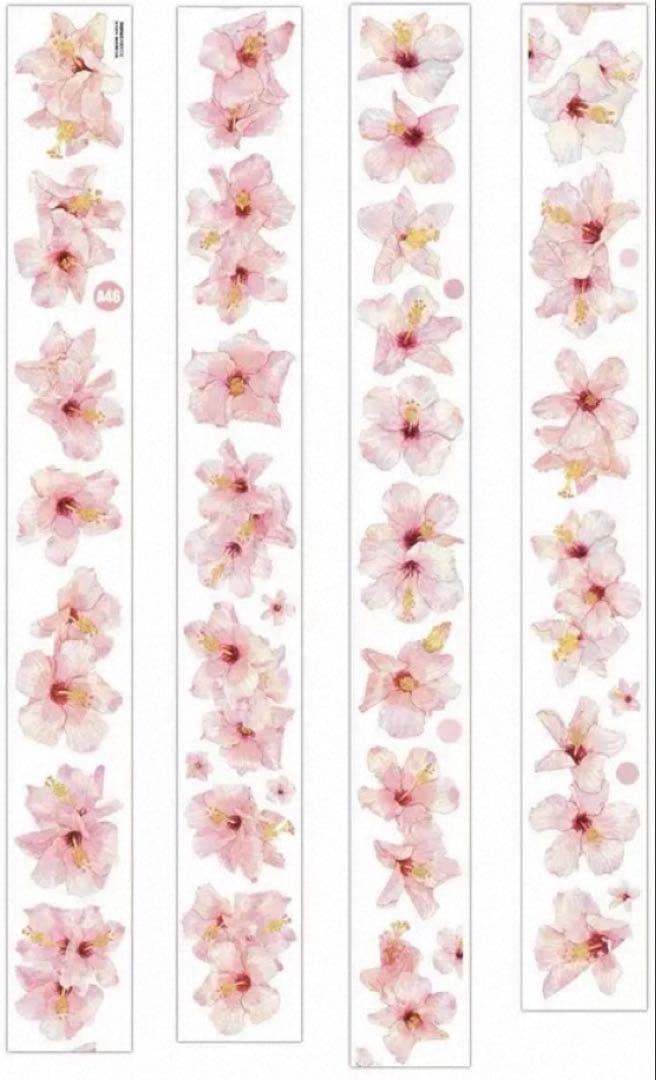 PET 扶桑 ダイカット加工 5cm×5m 海外マスキングテープ　花