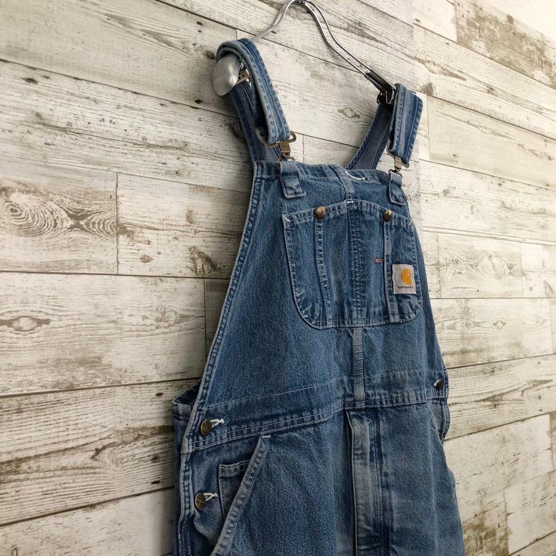 【k8912】USA古着カーハートデニムオーバーオールサロペットグランジフェード