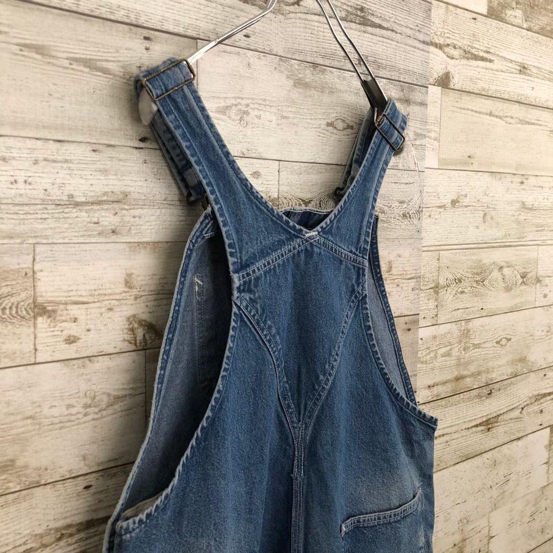 【k8912】USA古着カーハートデニムオーバーオールサロペットグランジフェード