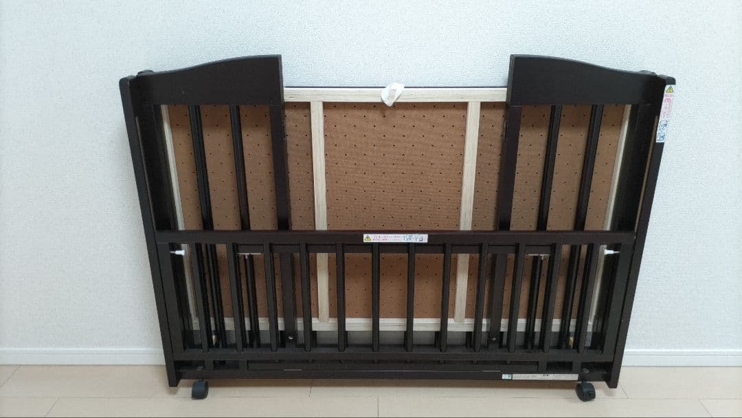 【Hideki Masuda】石崎家具 ベビーベッド 折りたたみ ブラウン