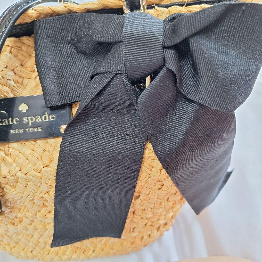 【新品未使用】kate spadeケイトスペード カゴバッグ リボン チェーン