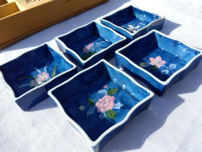 有田焼 翠山作 小鉢揃 5枚 花だより