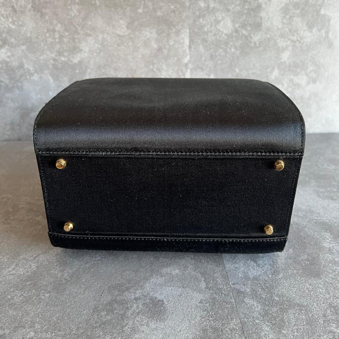 ✨極美品✨ MORABITO モラビト オルセー ハンドバッグ サテン　 黒