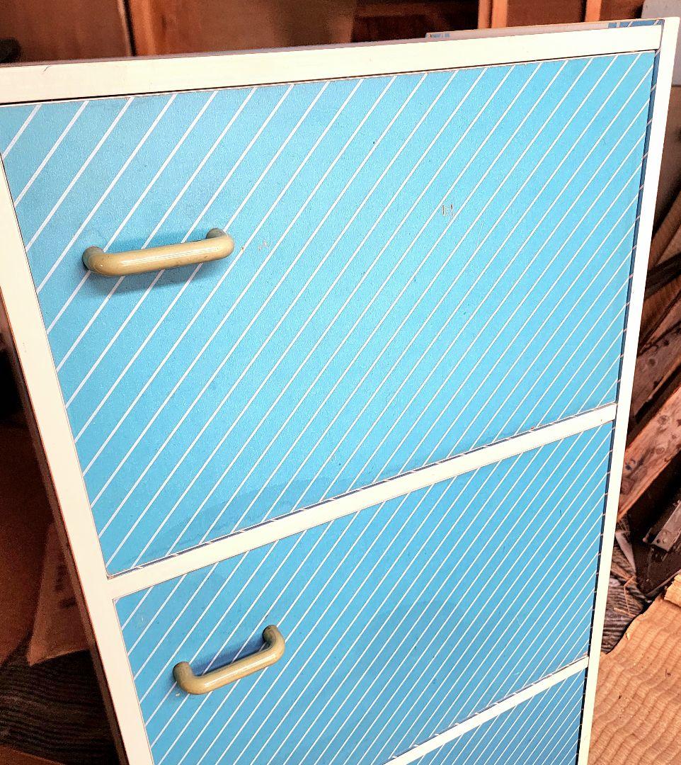 【昭和レトロ】レトロポップ3段収納(ブルー)