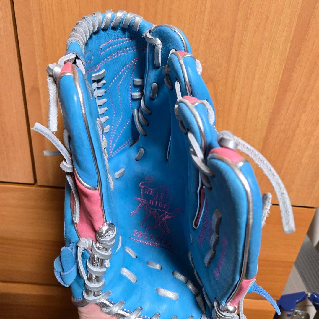 品薄商品！Rawlings 軟式グローブ サックス/ピンク右投げ用