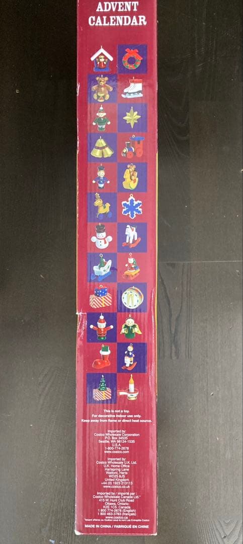 木製　アドベントカレンダー　ハウス型　オーナメント　24個