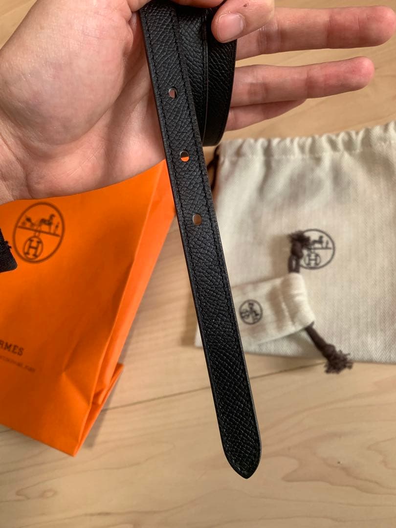 極美品HERMES エルメス　ベルトポップＨ　ブラック／ゴールド ピンクゴールド