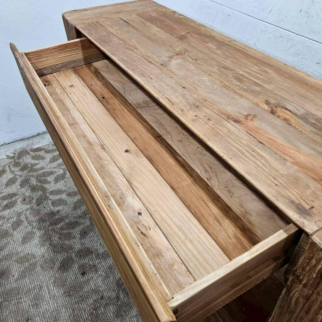 天然木 コンソール 140cm幅 WE-883 パイン古材 ラック アンティーク