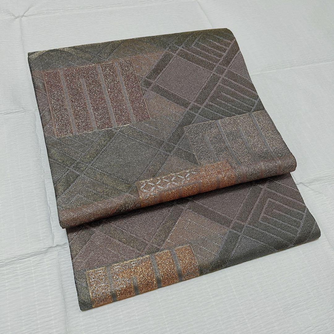 誉田屋源兵衛　袋帯　西陣織　源氏香　有職文様　格子　正絹　金糸　銀糸　美品　逸品