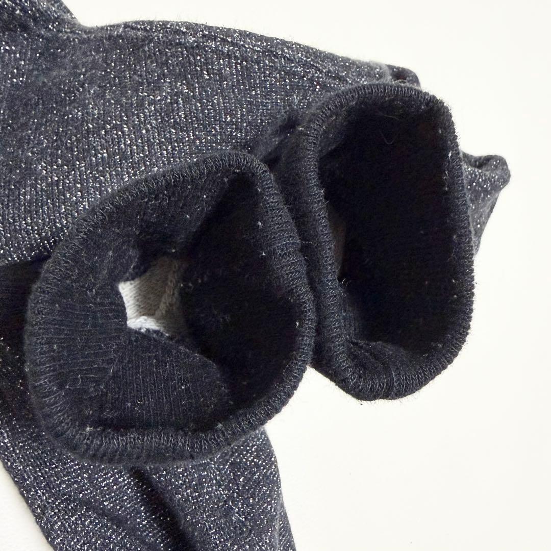 マークアンドロナ　パーカー　ロング　ラメ　グレー　　ブラック　ロゴ　M