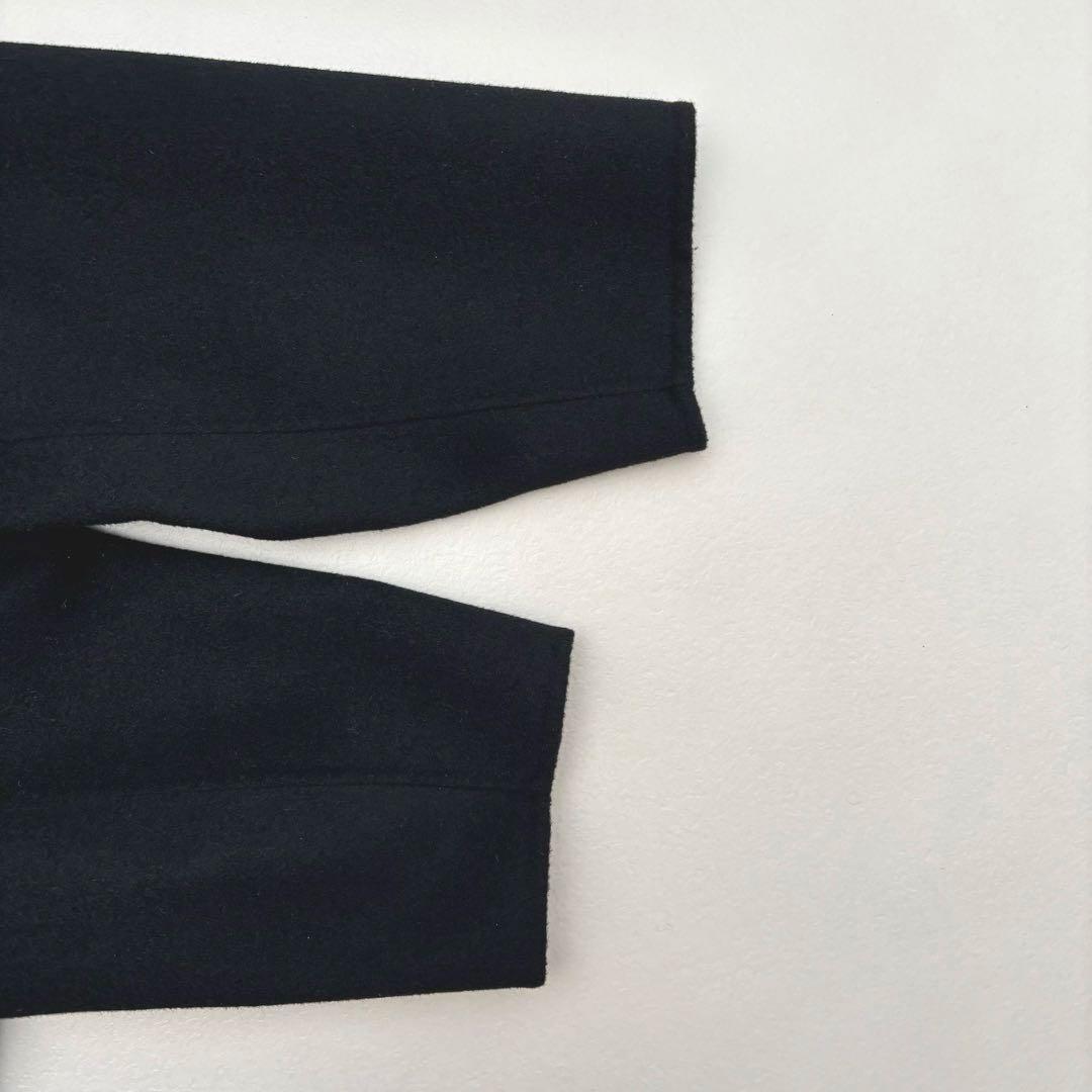 ミズイロインド　ウール ショートリバーコート 黒　フード