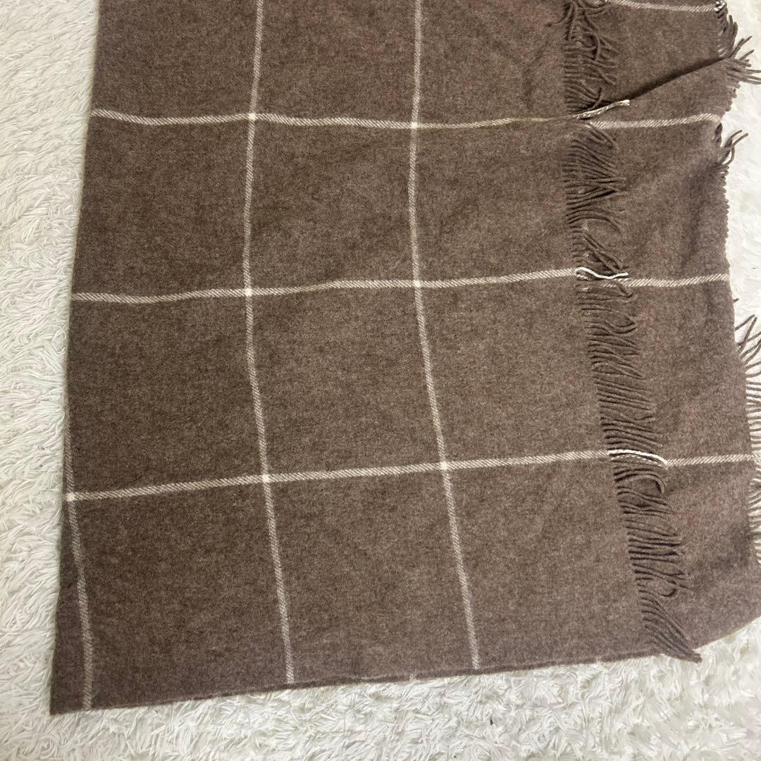 【美品】シルケボー　ブランケット　大判　ブラウン　チェック　130×185cm