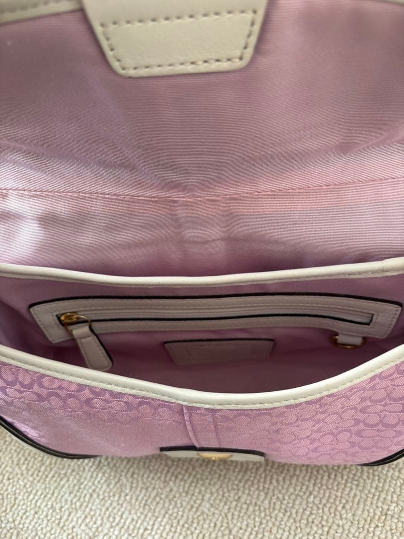 COACH ピンク ホワイト ショルダーバッグ