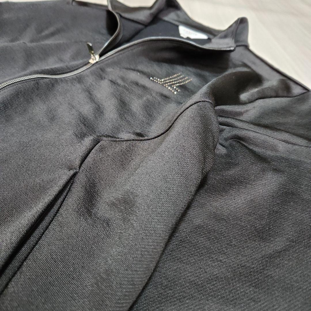 美品☆LANVIN SPORT☆ゴルフジャケットストレッチメンズ42(LL)黒