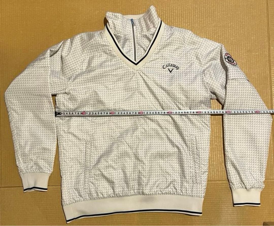 キャロウェイ 4WAY スニード ワッペン ホワイト×グレー プルオーバー L