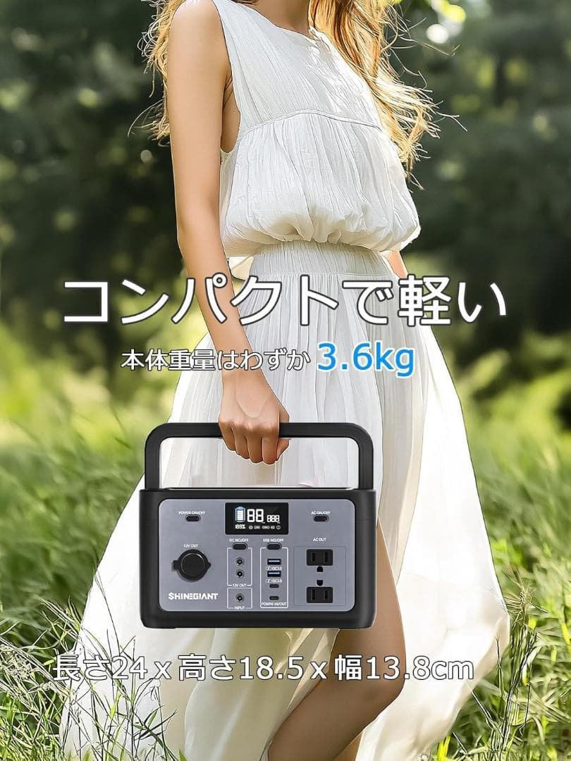 ポータブル電源 小型 256Wh 300Wリン酸鉄家庭用蓄電池 瞬間最大600W