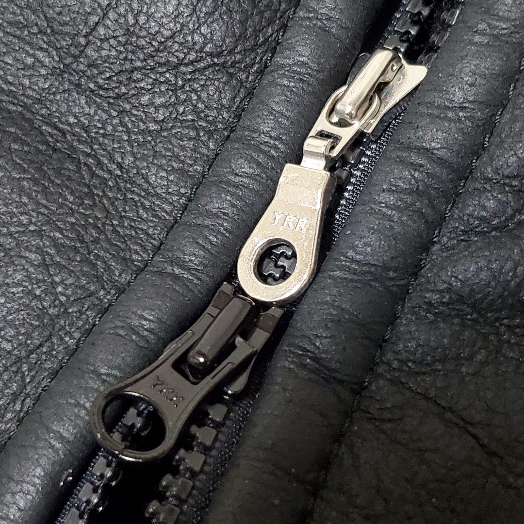 極美品 ブルガリア製 リアルムートンベスト 羊革 ラムレザー XL 黒