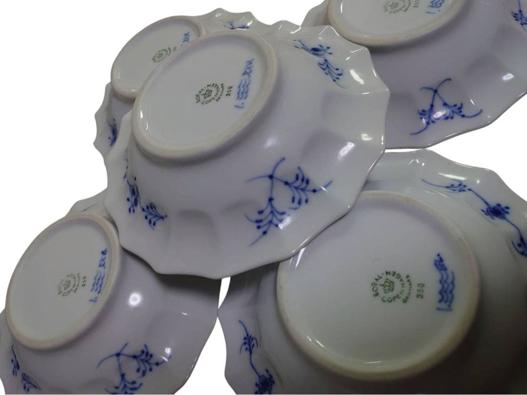 ロイヤルコペンハーゲン ブルーフルーテッド シェルディッシュ5枚セット