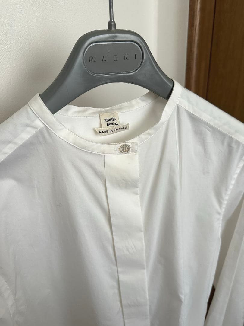 新品未使用　HERMES エルメス　ノーカラーシャツ　36