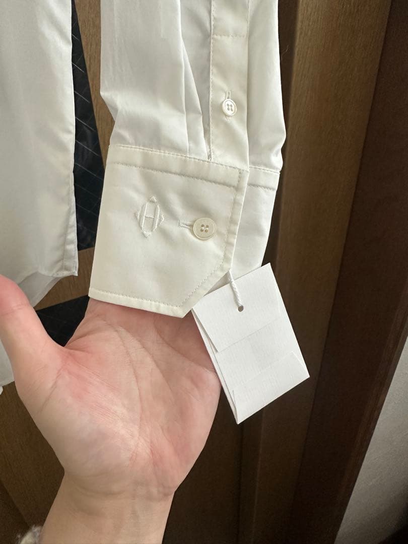 新品未使用　HERMES エルメス　ノーカラーシャツ　36