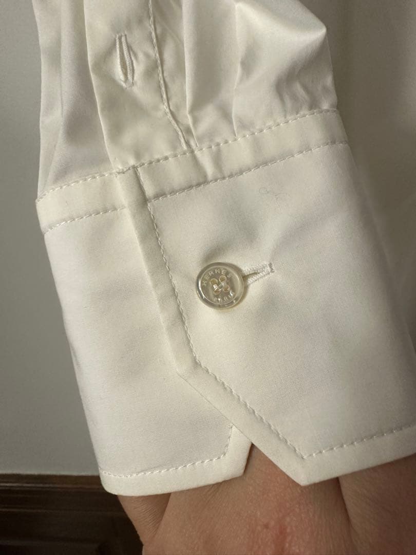 新品未使用　HERMES エルメス　ノーカラーシャツ　36