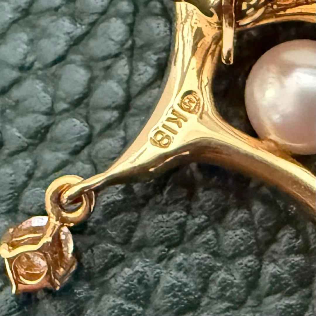 ミキモトK18アコヤパールダイヤ　幸福の木　ブローチ兼ペンダントトップ5.74g