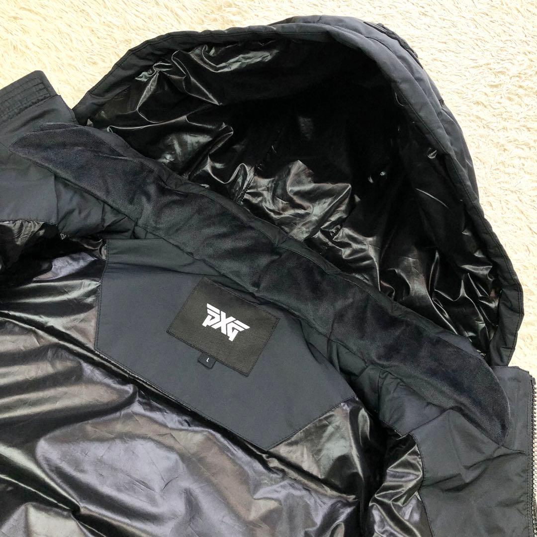美品⭐PXG グースダウンベスト ゴルフウェア Lサイズ フード着脱可 ブラック