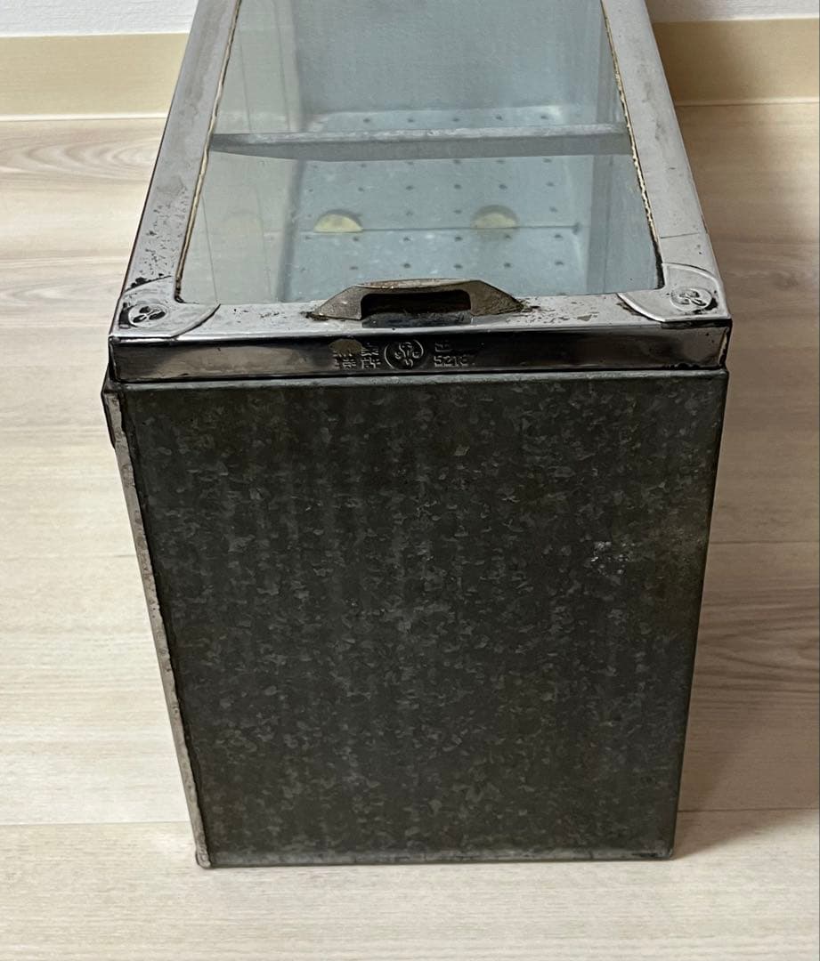 昭和レトロ　駄菓子ケース　ブリキ製ガラスケース　ディスプレイ