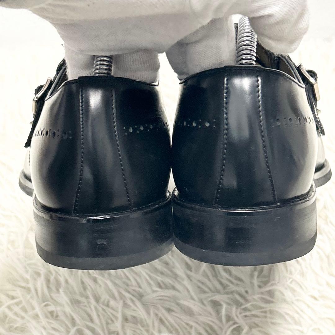 ✨美品✨REGALリーガル ダブルモンク ガラスレザー V165ブラック 26㎝