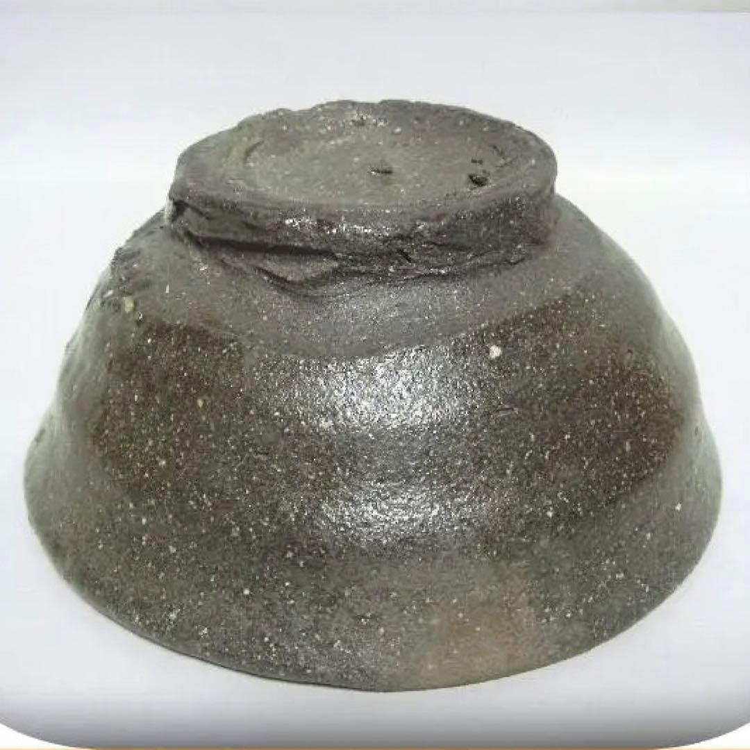 428『灰釉茶碗 共箱』良二　/骨董品 古美術 古玩 アンティーク