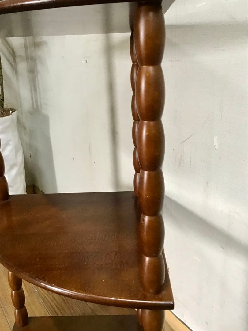 サクパン☆管302☆ナジコ☆Najico ☆コーナーシェルフ☆4段木製