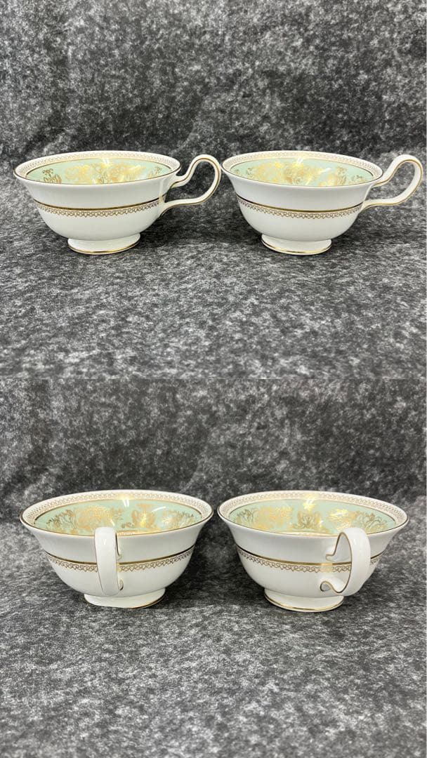大人気☆ウェッジウッド☆コロンビア☆セージグリーン☆ティーセット☆金彩☆グリーン