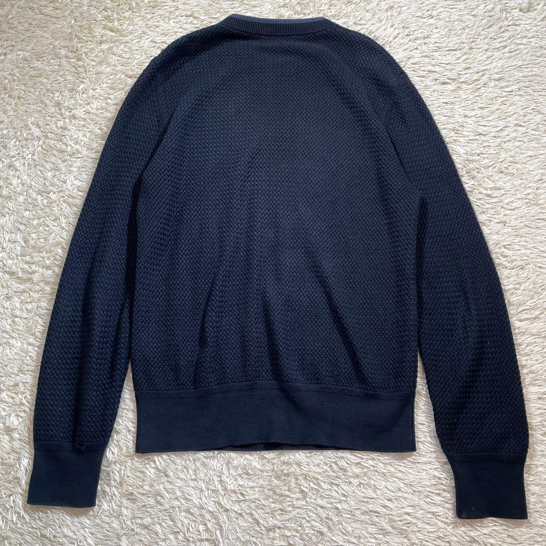 BERLUTI レザートリミング コットン カシミヤ 編み込み ニット A52