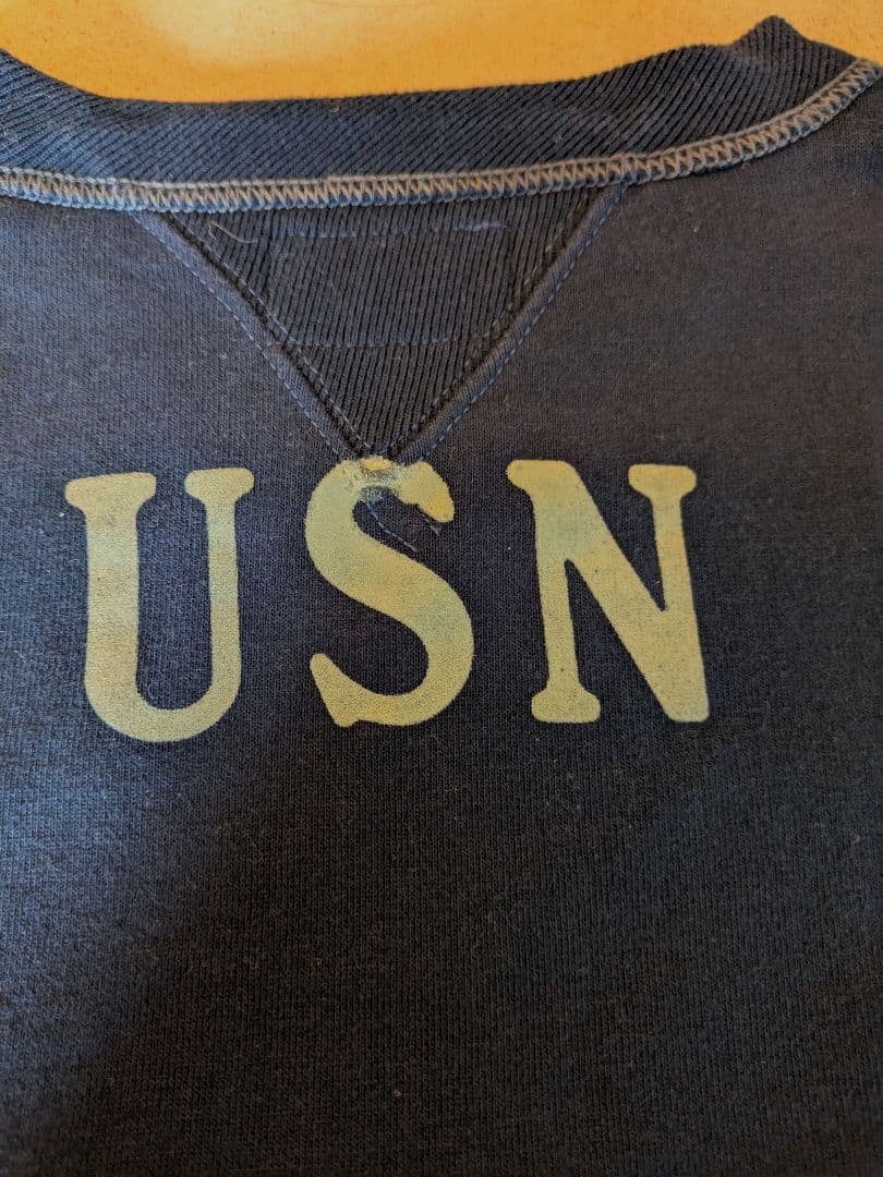 リアルマッコイズ USNロゴ ネイビー クルーネック スウェット