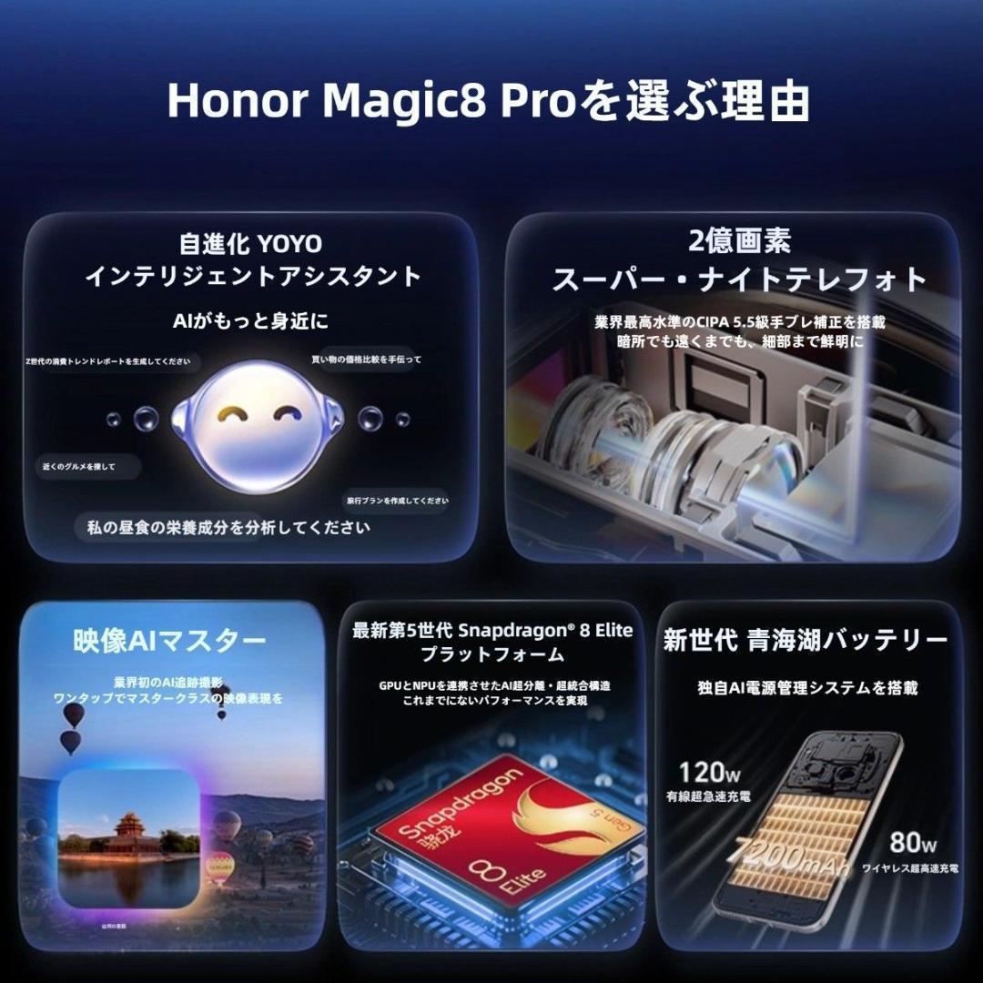 【新品未開封】HONOR Magic 8 Pro 12GB/512GB 中国版