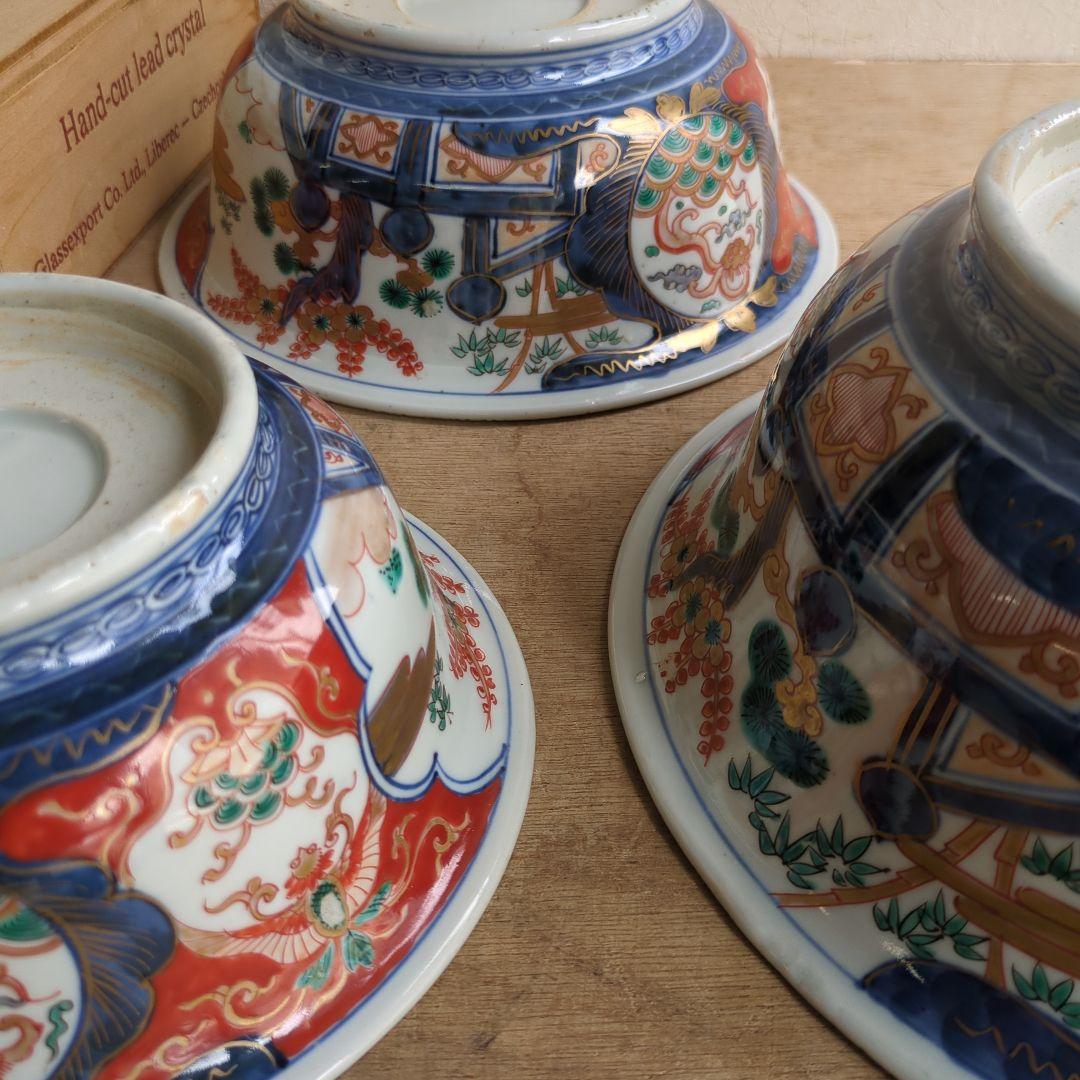 骨董 伊万里 鉢 大中小 ３つ 色絵 染錦 金彩 器 盛り鉢 美品 アンティーク