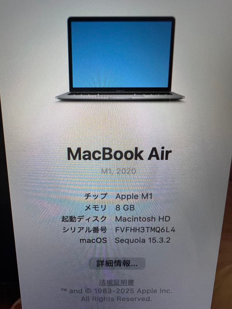 【美品】Apple MacBook Air M1 256G 13インチ