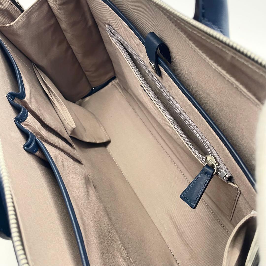 【極美品】ultima TOKYO レザー 2wayブリーフケース ネイビー