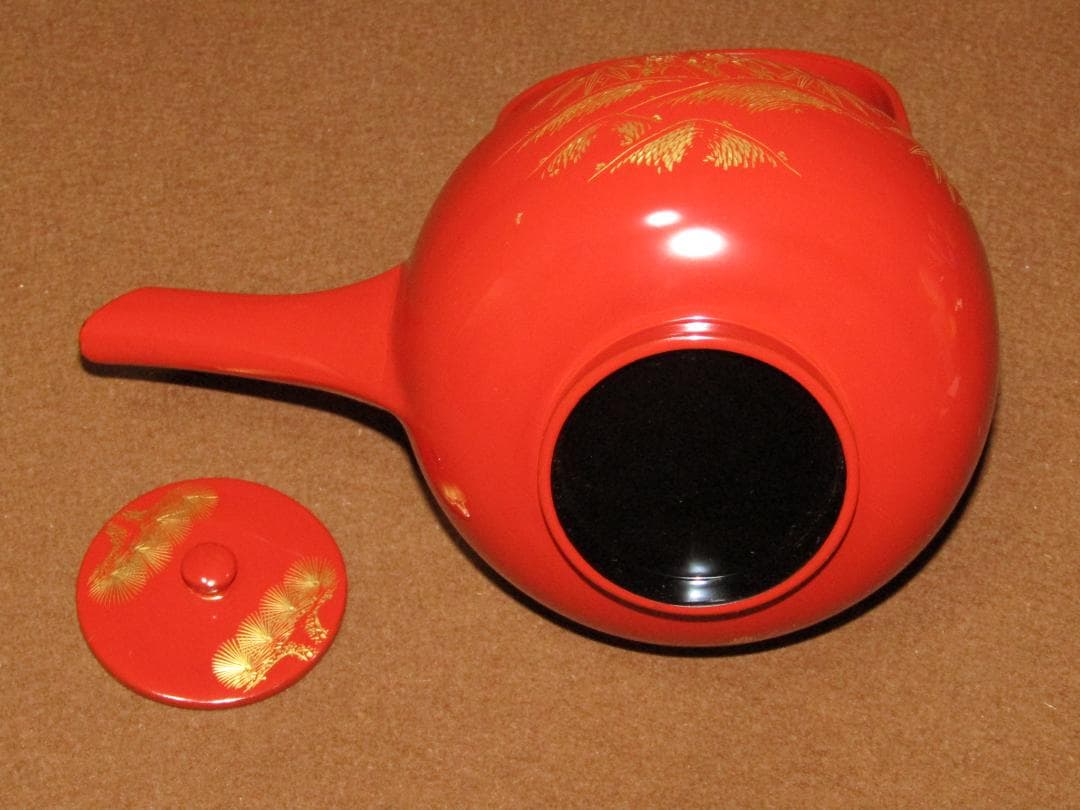 【輪島塗　松竹梅鶴亀　沈金蒔絵　屠蘇器揃】美品　正月道具