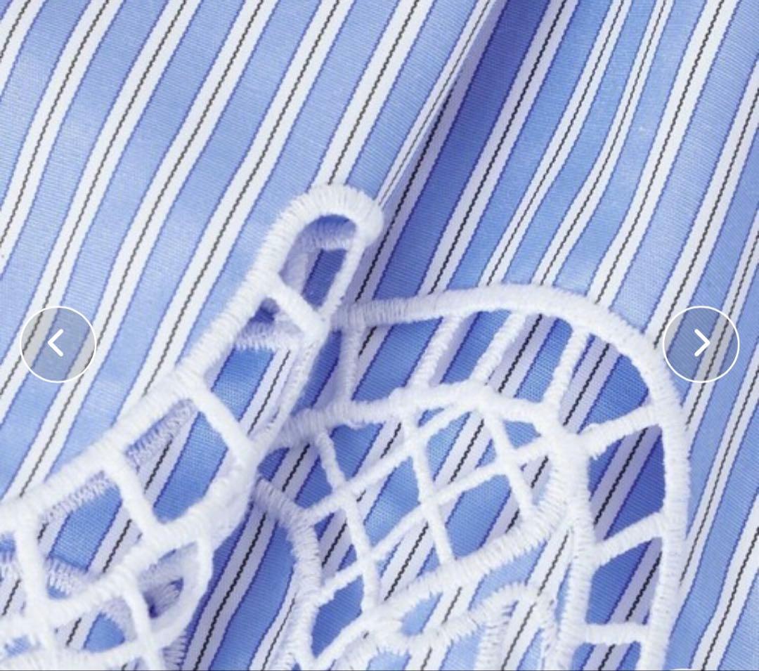 25ss アルアバイル エンブロイダリーポイントシャツ M スカラ ブルー