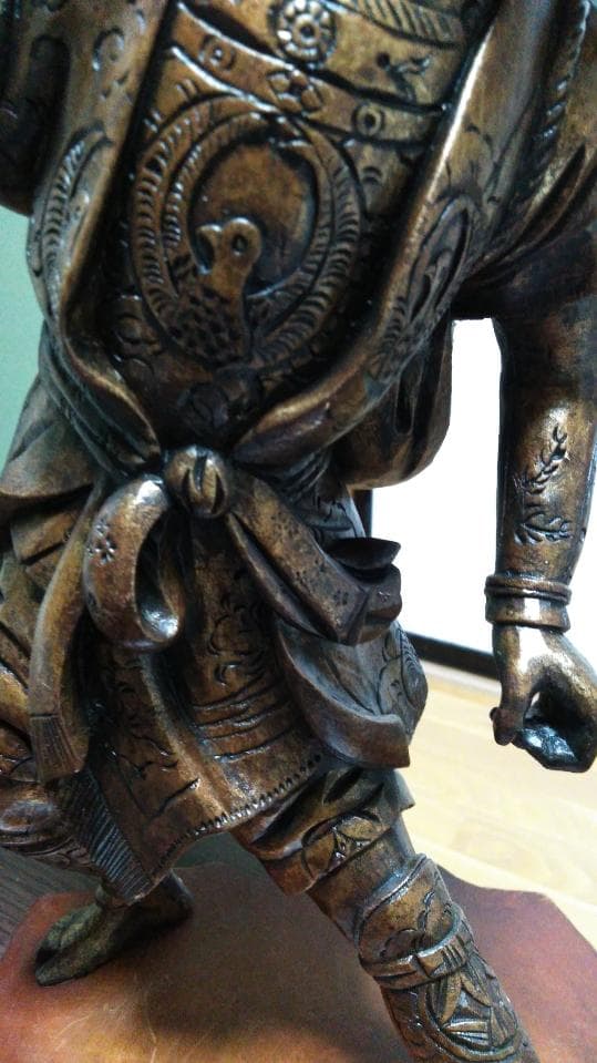 骨董　希少　武士　侍　灯籠　仏教　木彫り　アンティーク　置物　レトロ