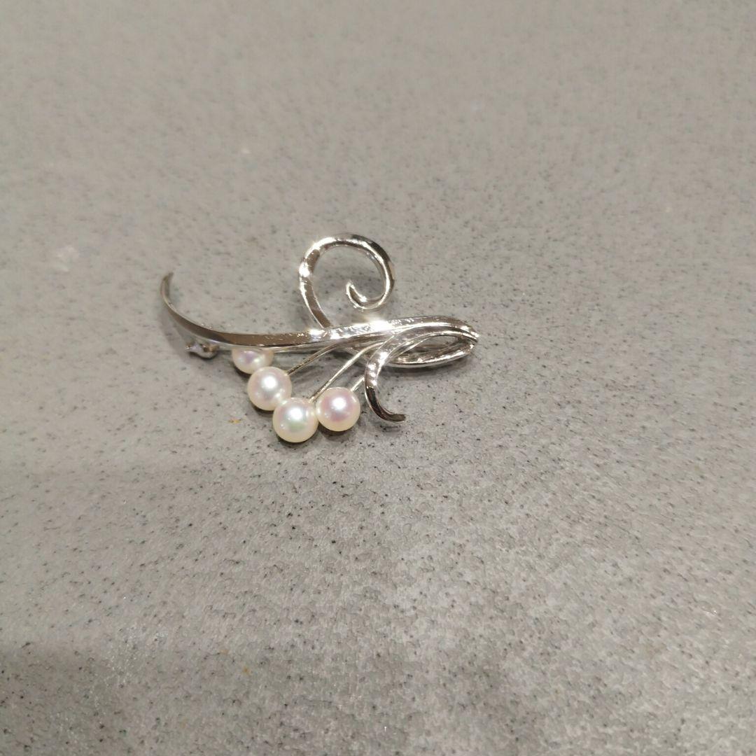 極美品 MIKIMOTO ミキモト パール ブローチ シルバー フォーマル