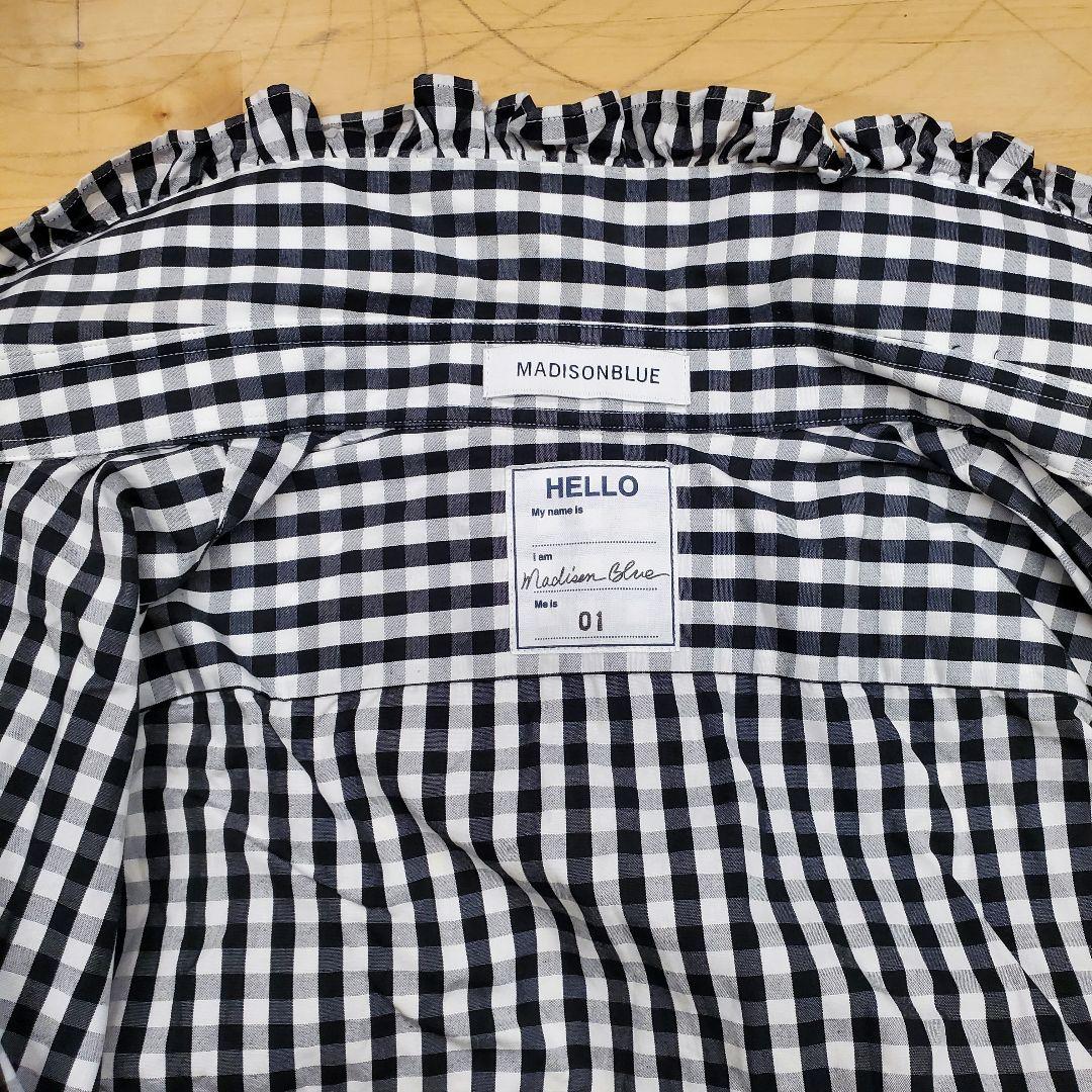 マディソンブルー　ギンガムチェックフリルシャツ 美品サイズS