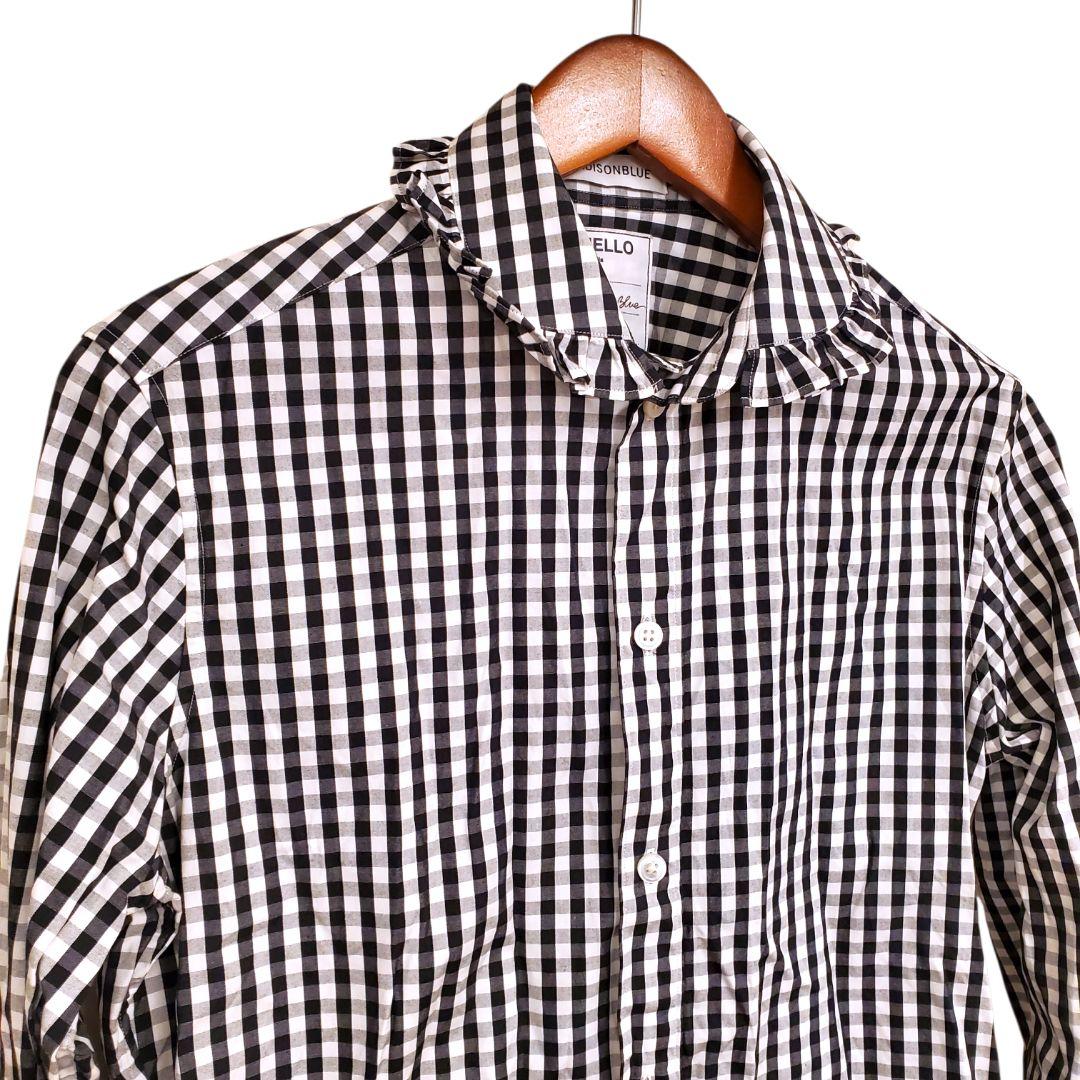 マディソンブルー　ギンガムチェックフリルシャツ 美品サイズS