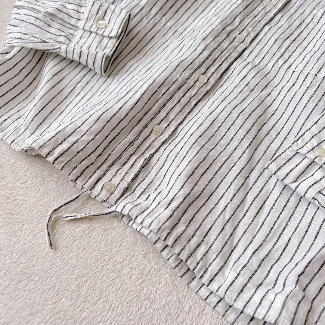 美品✨フレームワーク✨人気　フレンチリネンドロストシャツ　バンドカラー　羽織り