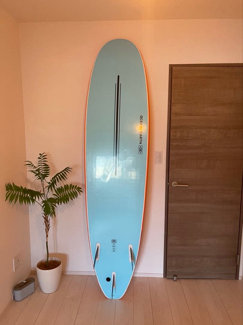 サーモンピンク ブルー サーフボード ロングボード