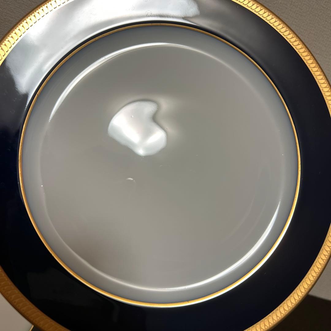 大倉陶園　ロイヤルブルー　瑠璃片葉金蝕　ディナープレート　26cm