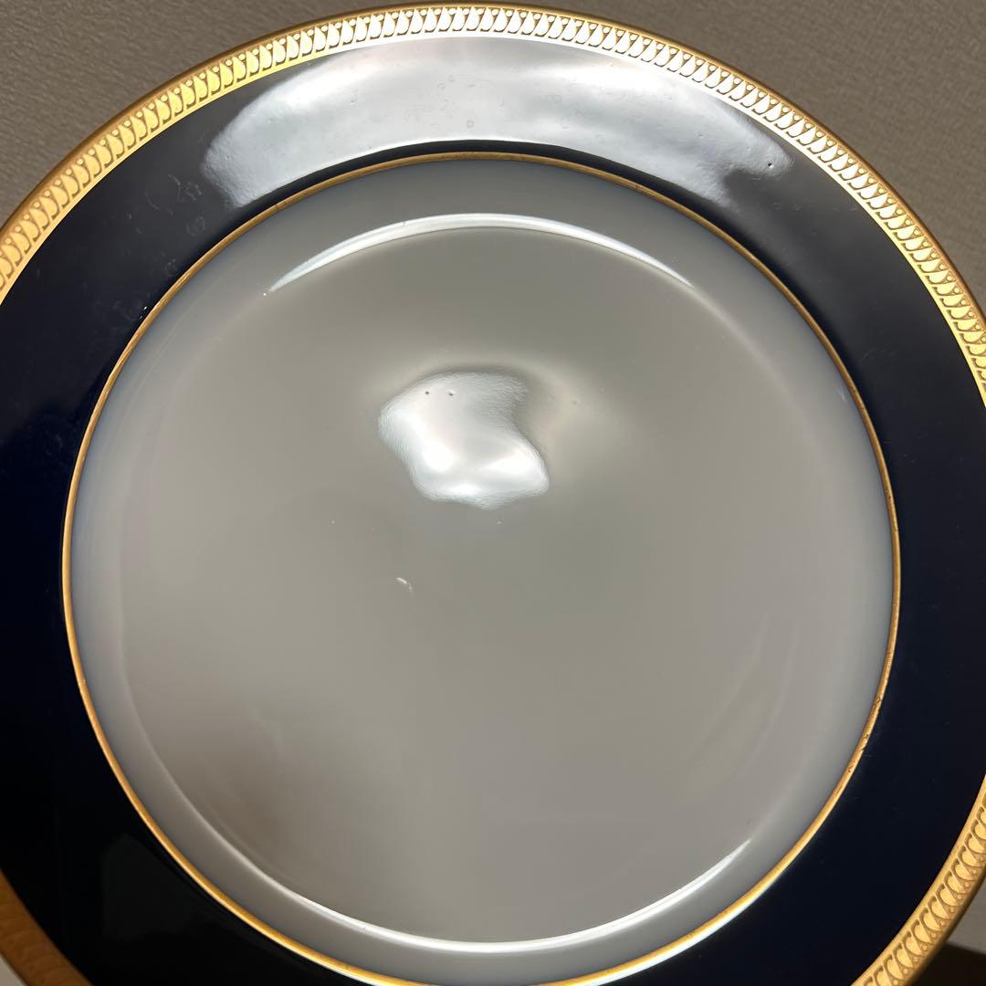 大倉陶園　ロイヤルブルー　瑠璃片葉金蝕　ディナープレート　26cm