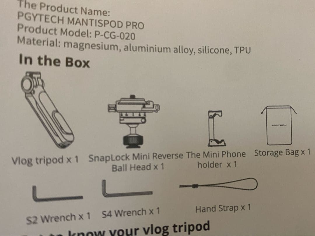 PGYTECH MANTISPOD PRO 多機能 三脚　未使用