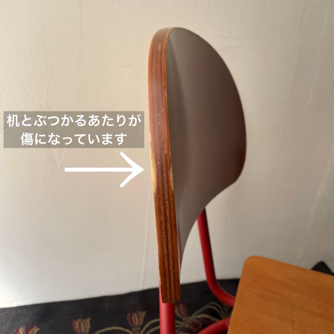 木製　ローラウンドチェア　スクールチェア　回転座椅子　ヴィンテージ　スチール